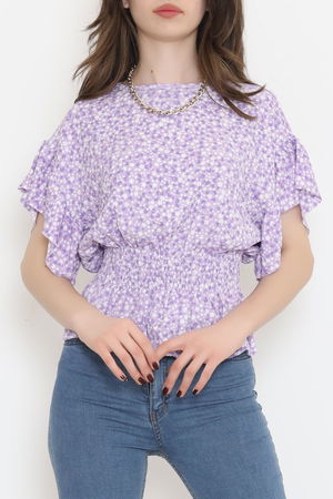 Shirred Blouse Purple