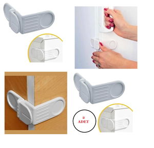 Baby Child Safety Self Adhesive Screwless Corner Cover Lock x 2 Pcs For Drawer And Cabinet