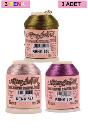 3 Pieces Altinbasak Oya and Lace Floss 20 gr - Turk - No: 548 - 830 - 658