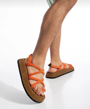 Men's Bodrum Rope Rope Orange Casual Sandals