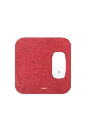 Red Leather Mouse Pad 30 x 27 Cm