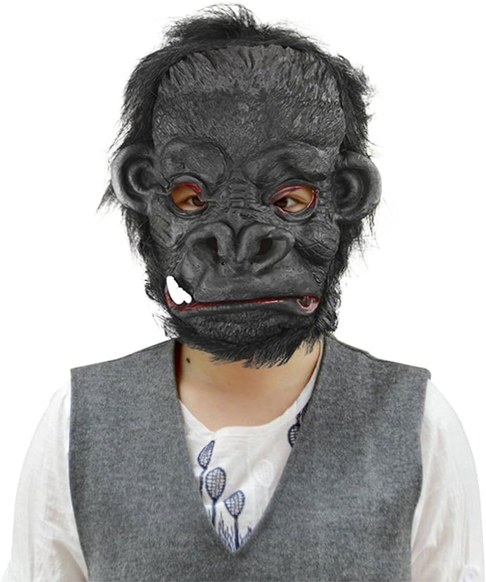 Latex Gorilla Mask Monkey Mask Meat Mask Orangutan Black Hair No 4