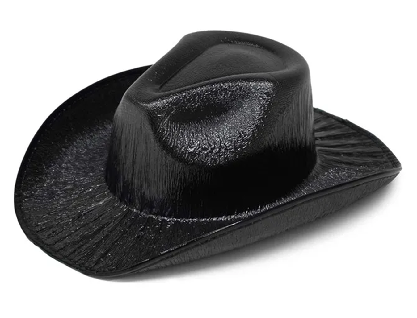 Neon Hologram Cowboy Model Party Hat Black Adult 39X36X14 cm