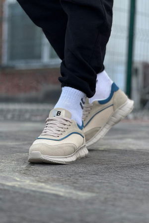 Beige Tricot Men's Sneakers