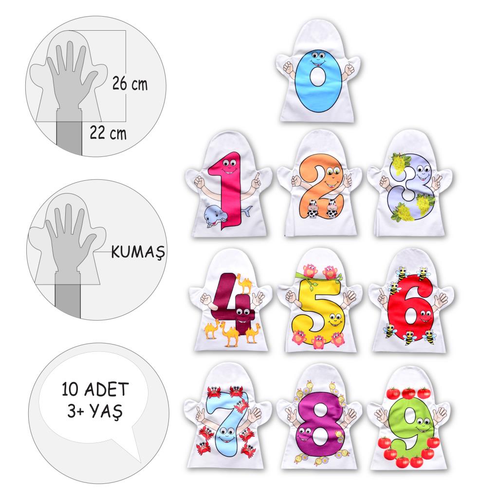 10 Piece Numbers Hand Puppet Set