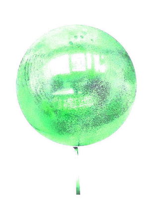 Green Glitter Round Transparent Balloon 24 Inch