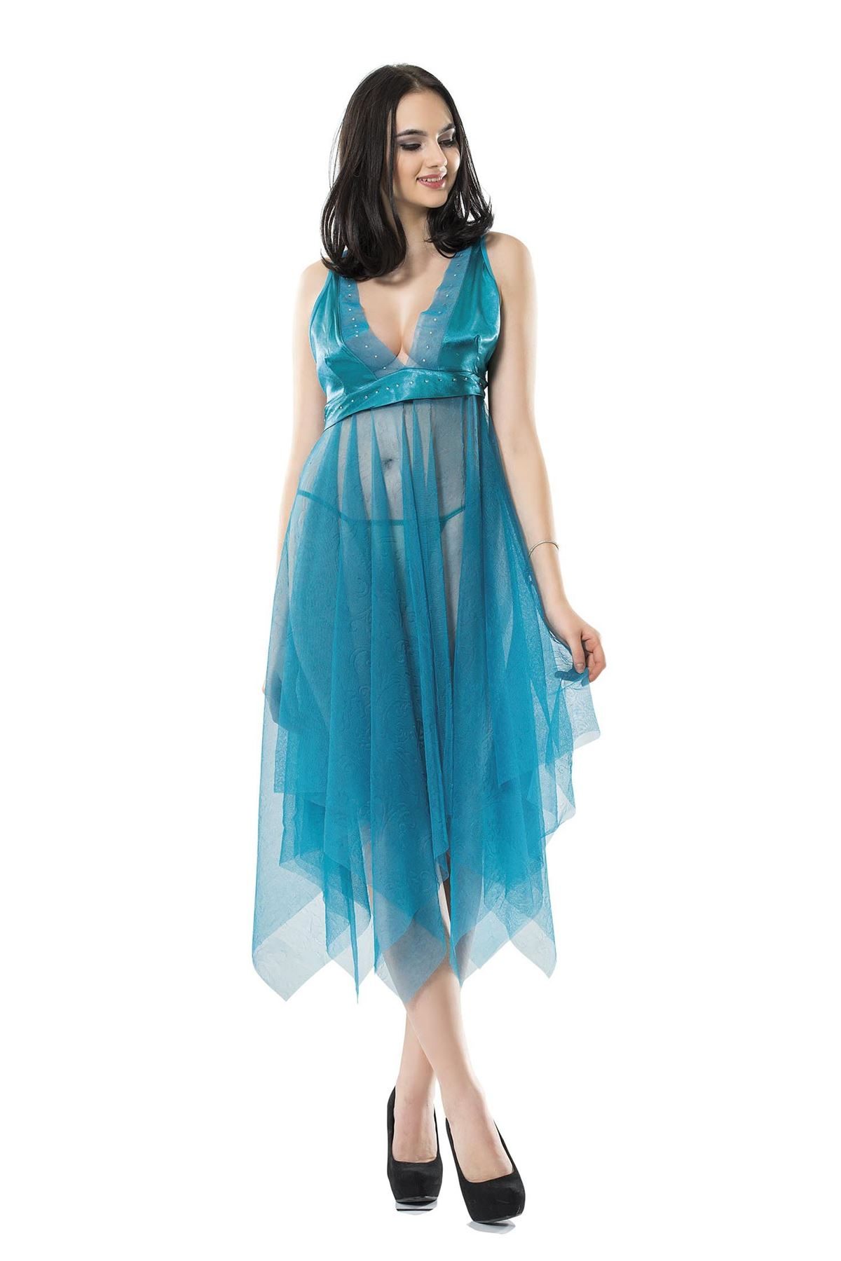 Turquoise Tulle Nightgown