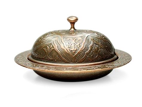 Ottoman Motif Turkish Delight Holder - Small Size - Copper