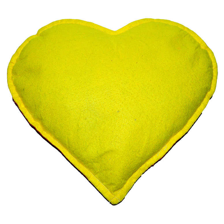 Heart Patterned Natural Rock Salt Pillow Yellow - Red 2-3 Kg