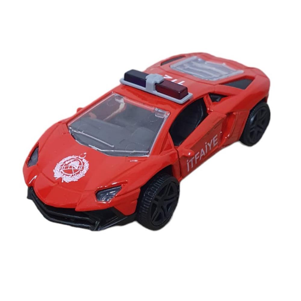 Pull Drop Metal Car Lamborgini - Fire Brigade