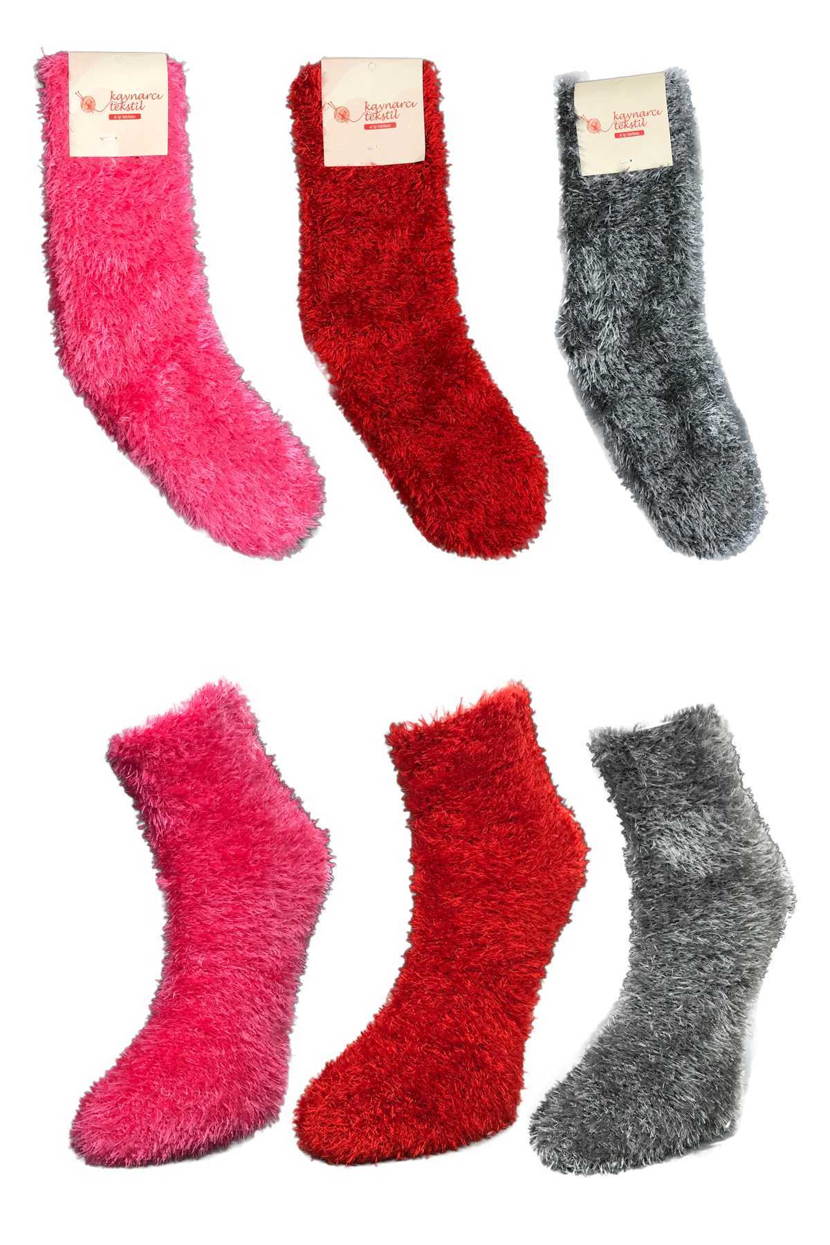 3 Pcs Seamless Fuzzy Warm House Socks