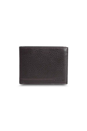 Brown Leather Men's Wallet with Coin Compartment