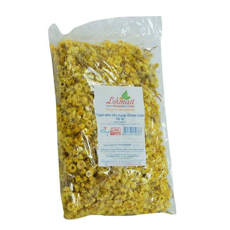 Golden Herb Flower Immortelle Flower Natural 100 Gr Package