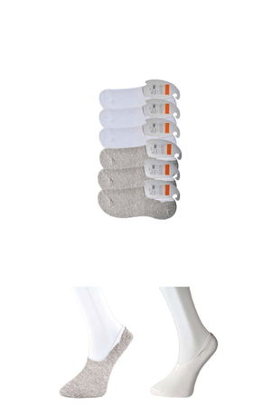 Gray and White Men's Babet Socks 6 pairs