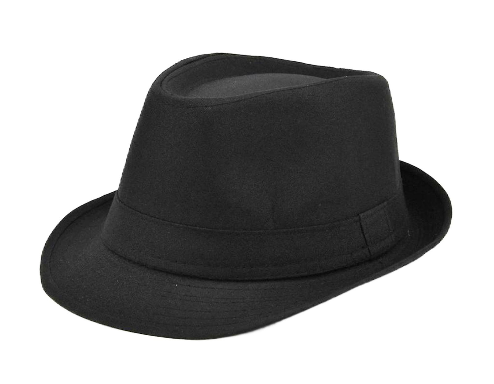 Kids Size Black Fabric Trilby Hat Show Hat Michael Jackson Hat 54 No