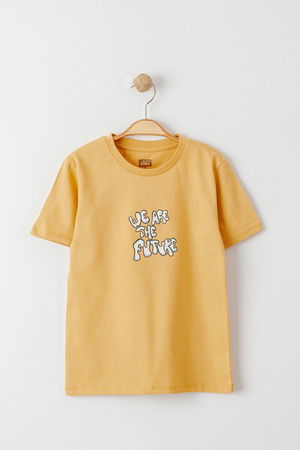 3-7 Years Printed Kids T-Shirt Mustard