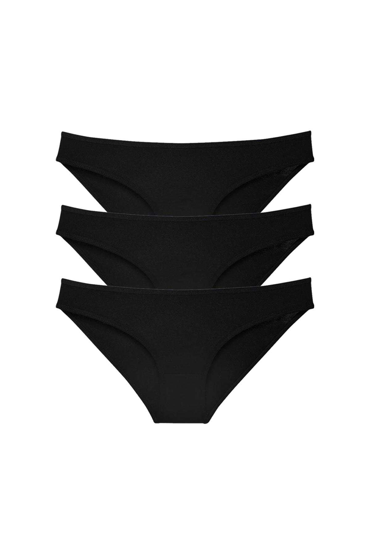 3pcs Super Eco Set Lycra Women Slip Panties Black