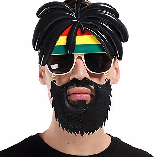 Rasta Wig Rasta Bearded Bob Marley Mustache Party Glasses 27x18 cm