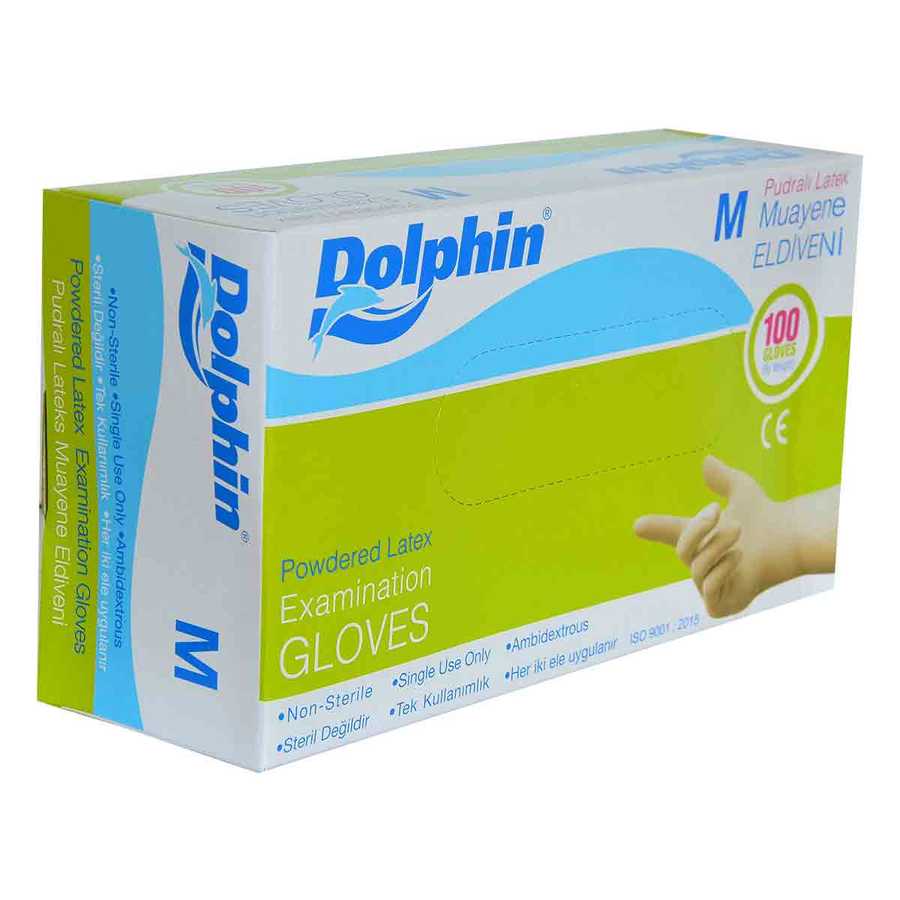 Powdered White Latex Examination Gloves Medium Size (M) 100 Pack