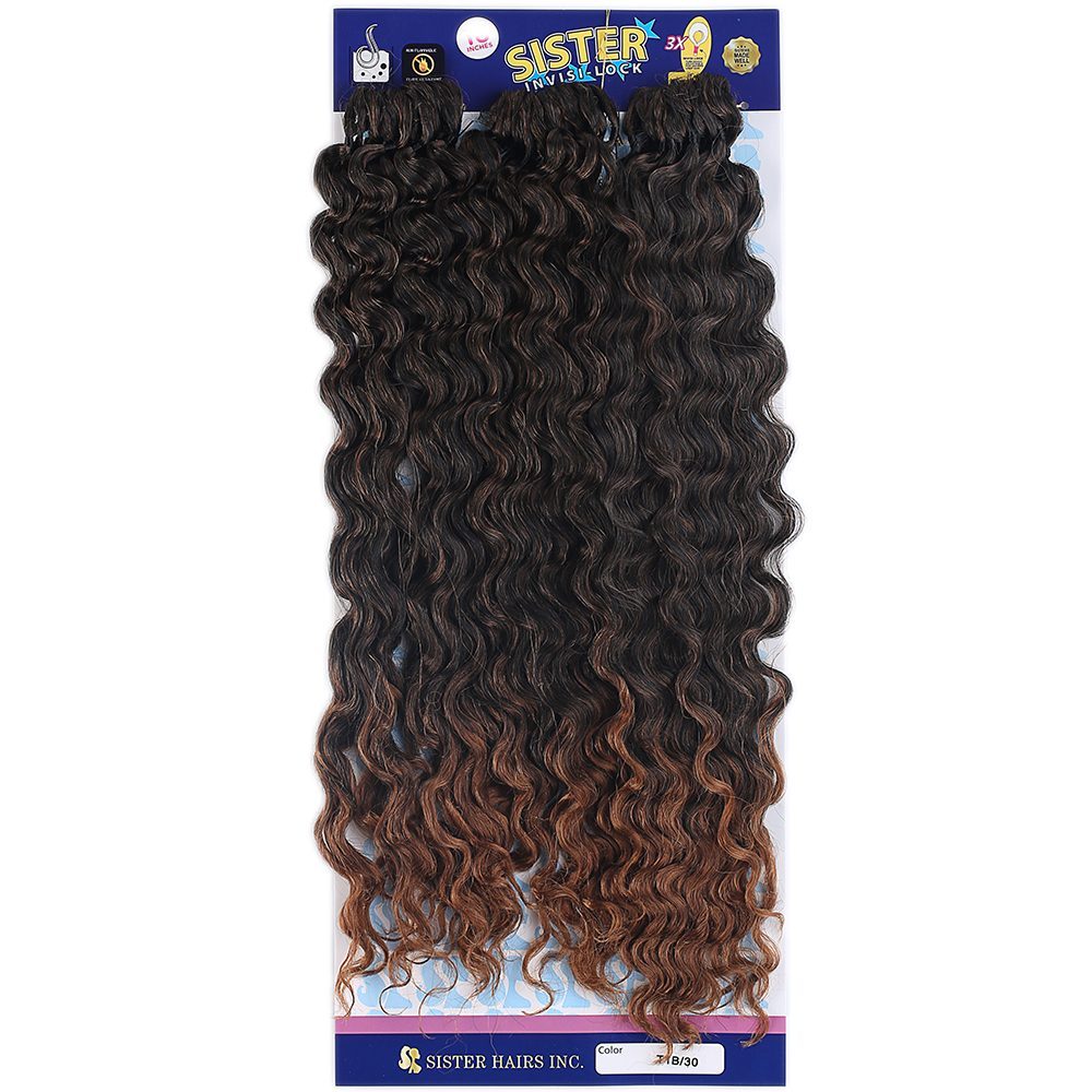 Afro Hair Wavy Hair/Black Brown Color Transition 1/30