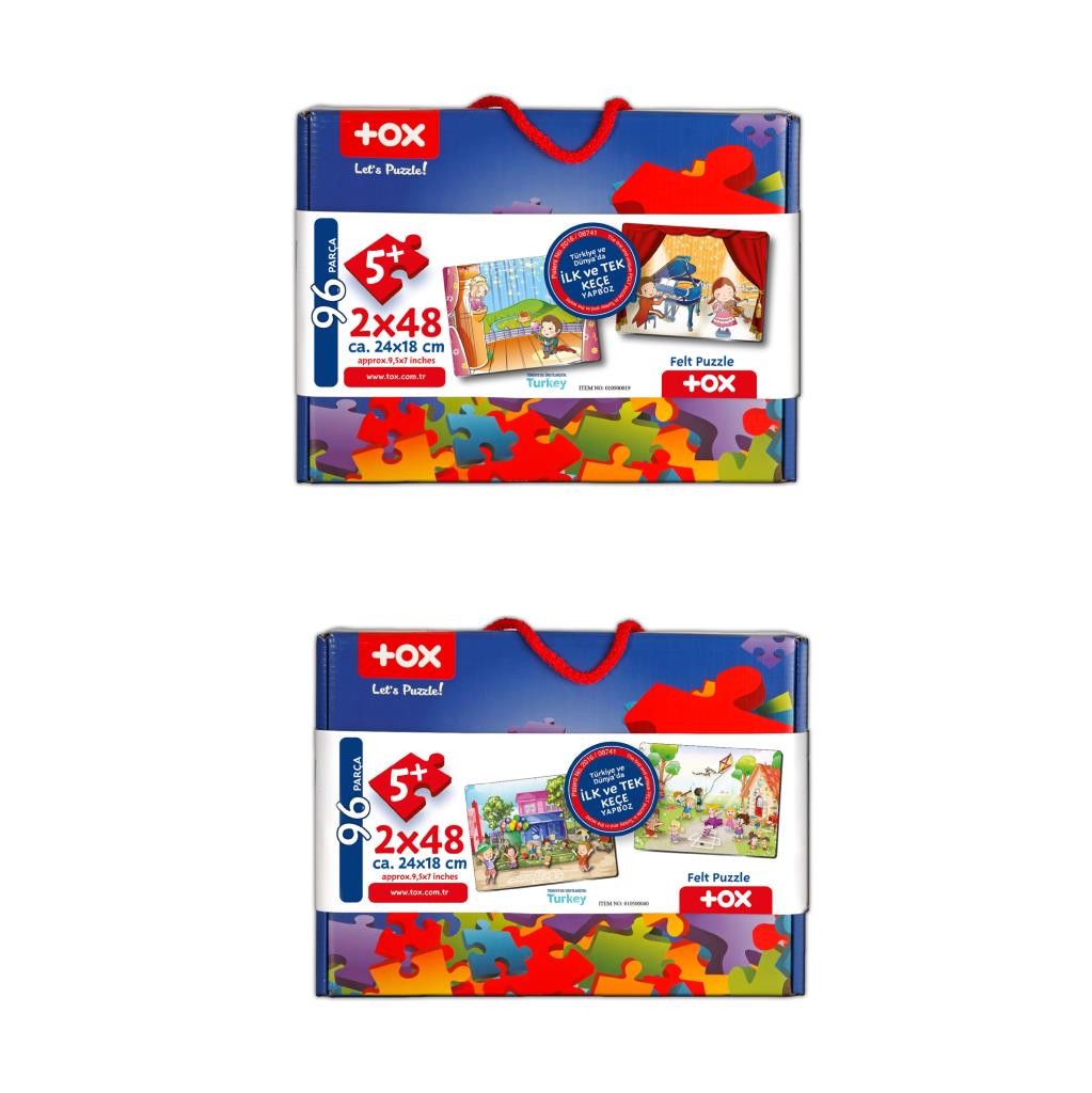 4 Set - 96 Piece Playground and Stage 5+ Felt Jigsaw Puzzle - 5 Year Old Puzzle