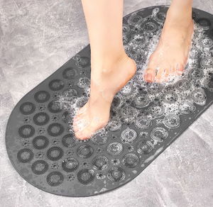 Suction Cup Bathroom Anti-Slip Mat- Serrated Foot Shower Mat Silicone Massage Pad