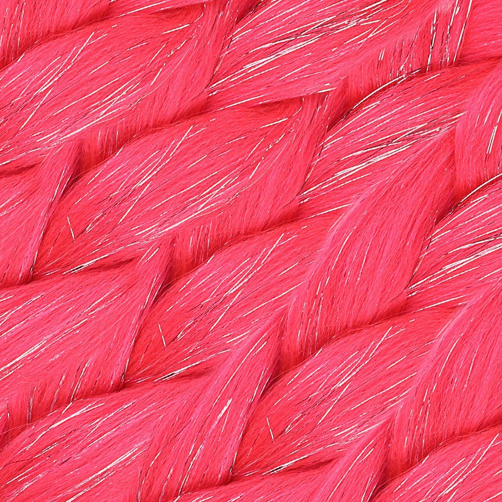 Silvery Dark Pink Braided Hair 100 Gr.