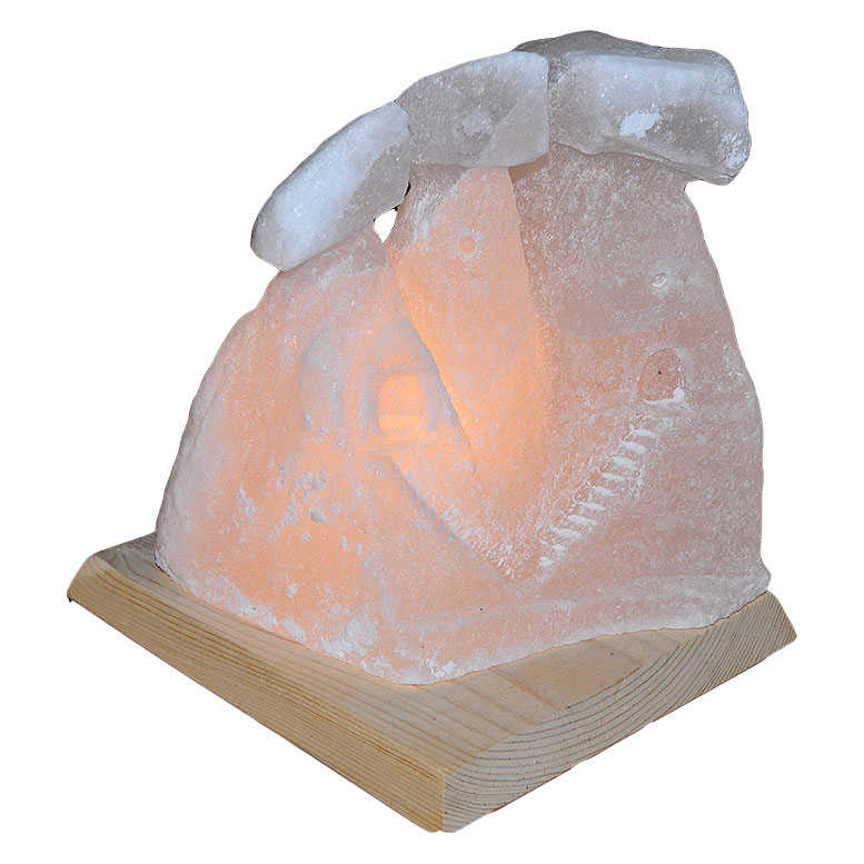 Three Spouted Fairy Chimney Natural Rock Salt Lamp Cankiri White 7 - 8 Kg with Wired Bulb