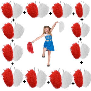 12 Pairs (24 Pieces) Red-White Color 23 April 19 May 29 October School Demonstration Pompoms