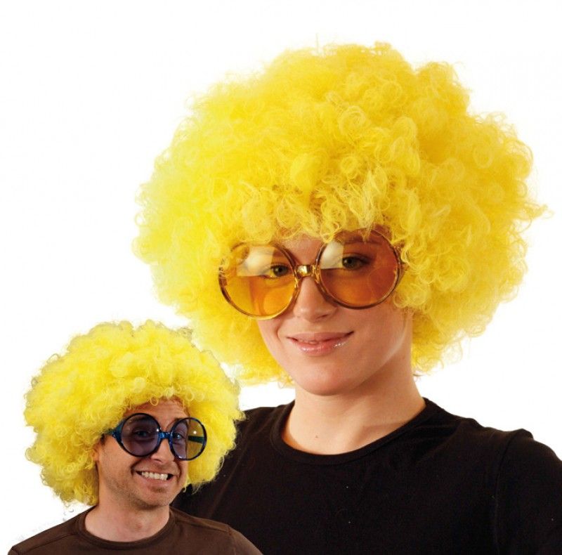 Yellow Color Curly Afro Bonus Wig