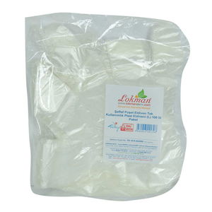 Transparent Bag Gloves Disposable Plast Gloves (L) 100 Pack