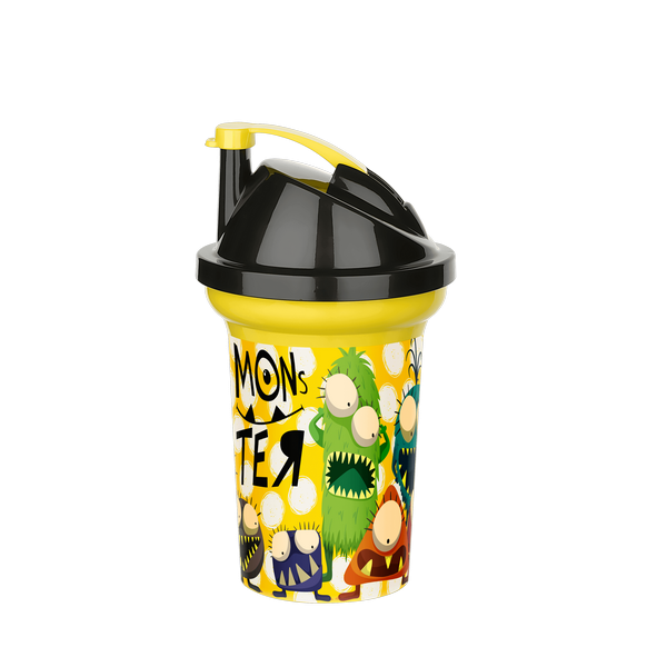 Tedy Straw Children's Drinking Glass Patterned Cup 300ml