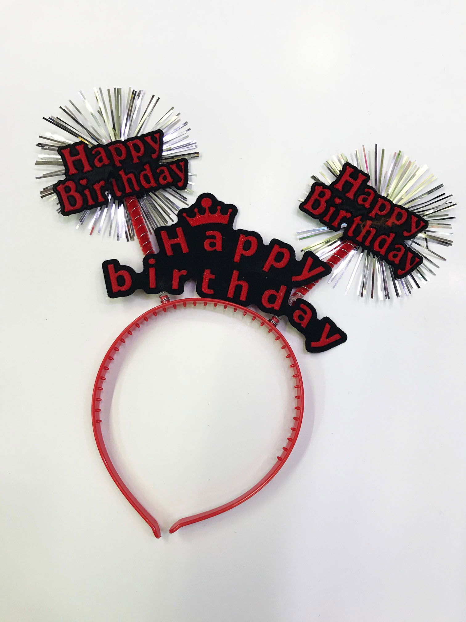 Happy Birthday Neon Color Birthday Crown 12 Pieces