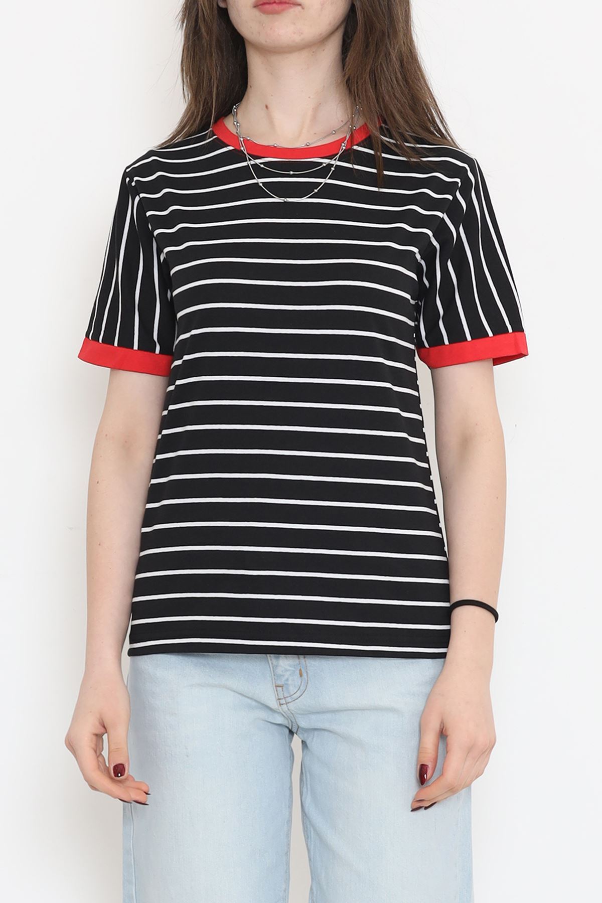 Striped Suprem T-Shirt BlackRed