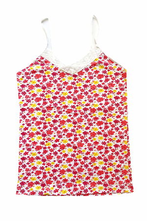 Women's Strappy Patterned Tank Top Lacy Spun Cotton Combed D8