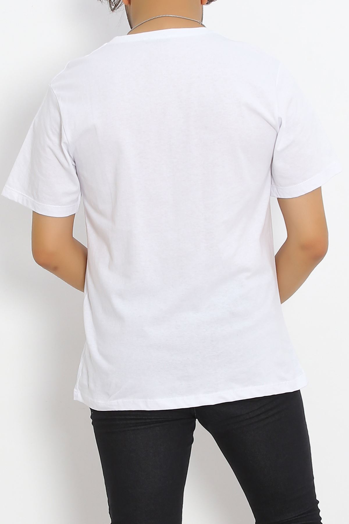 Printed Oversized Men's T-Shirt White