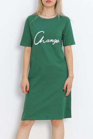 Printed Suprem Dress Emerald