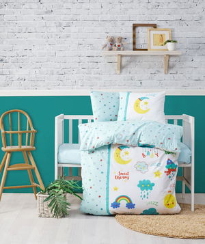 Sweet Dreams Mint Baby Duvet Cover Set