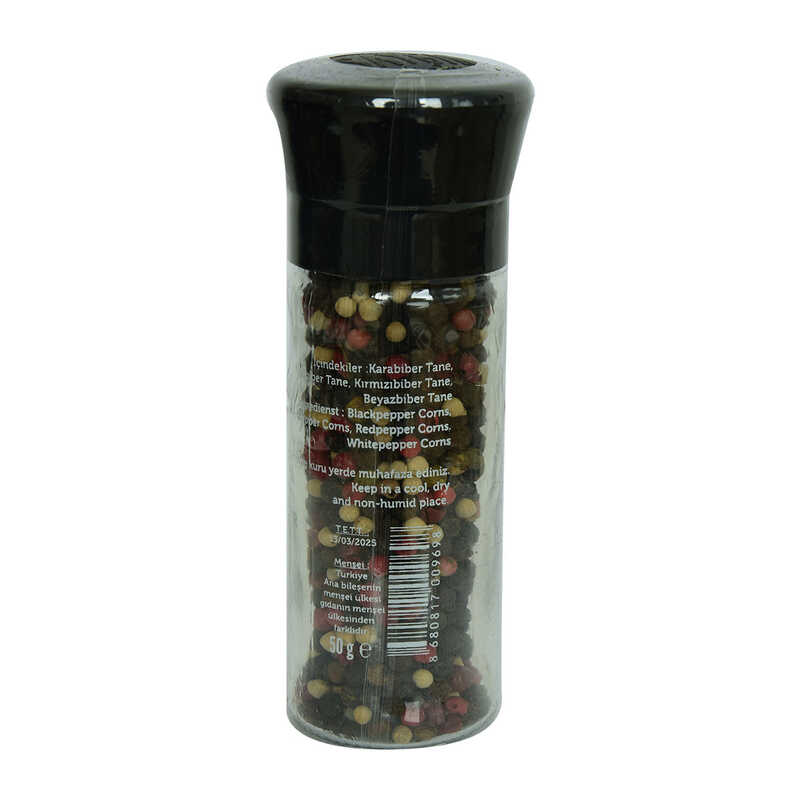 Sofrada Grinding Natural Grain Seasoning Pepper Ceramic Grinder Glass Mill 50 Gr