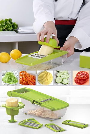 5 Heads Bowl Non-Slip Grater Julienne Cutter Potato Carrot Grater