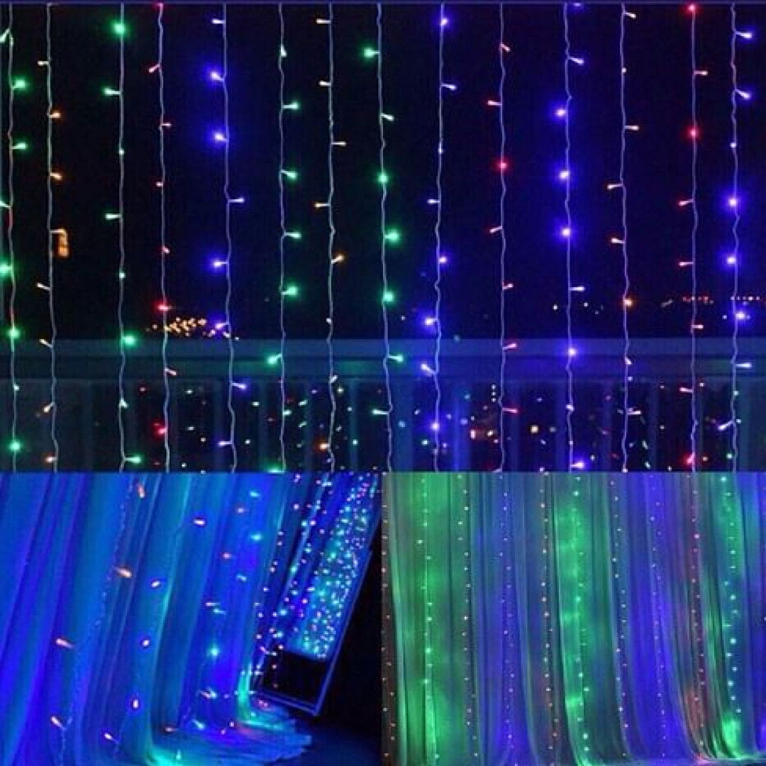 Curtain Led 240 Led 8 Function Decor Lamp RGB