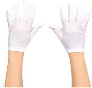 White Color Adult Size Lycra Demonstration Gloves