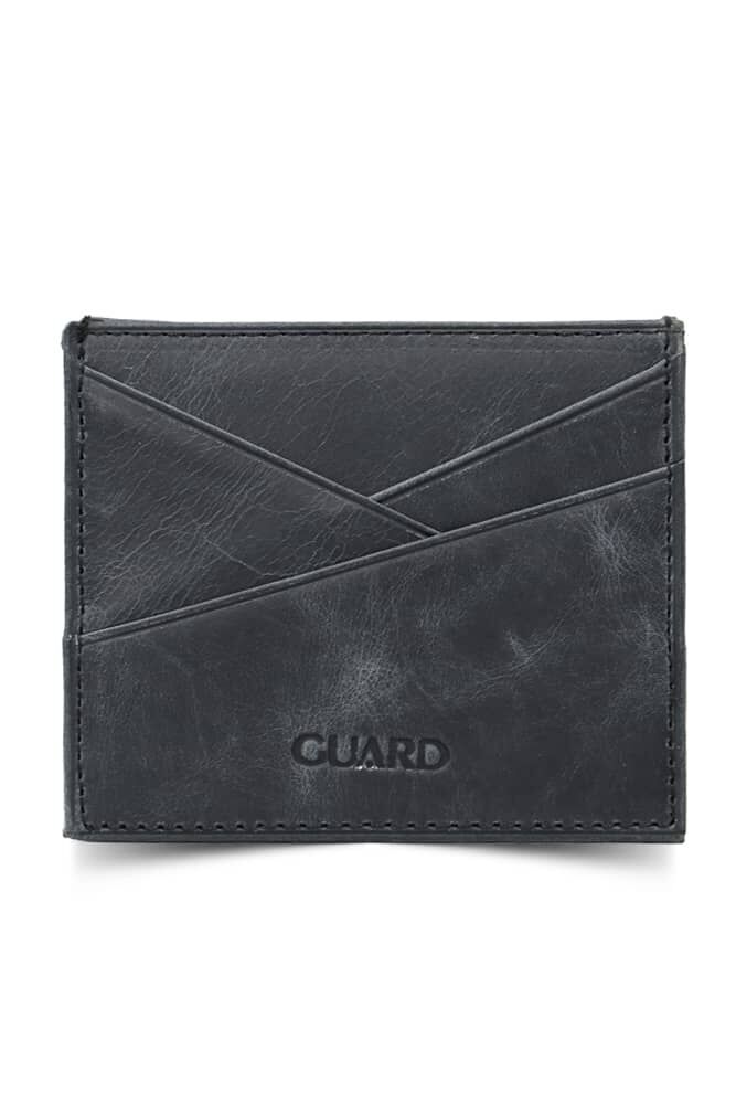 Antique Black Leather Card Holder