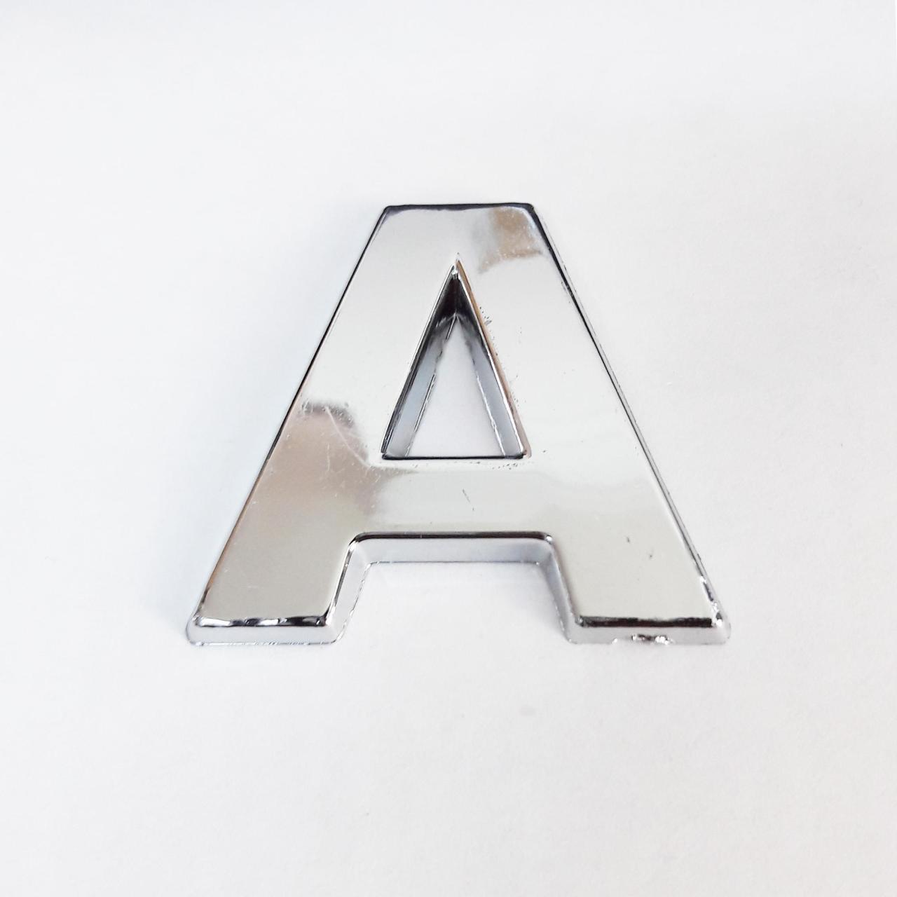 Cemax Letter A 3.75 cm Chrome Adhesive