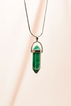 Jade Natural Stone Chain Necklace with Handmade Design Pendant: 3.5 cm Chain: 20 cm Boxed