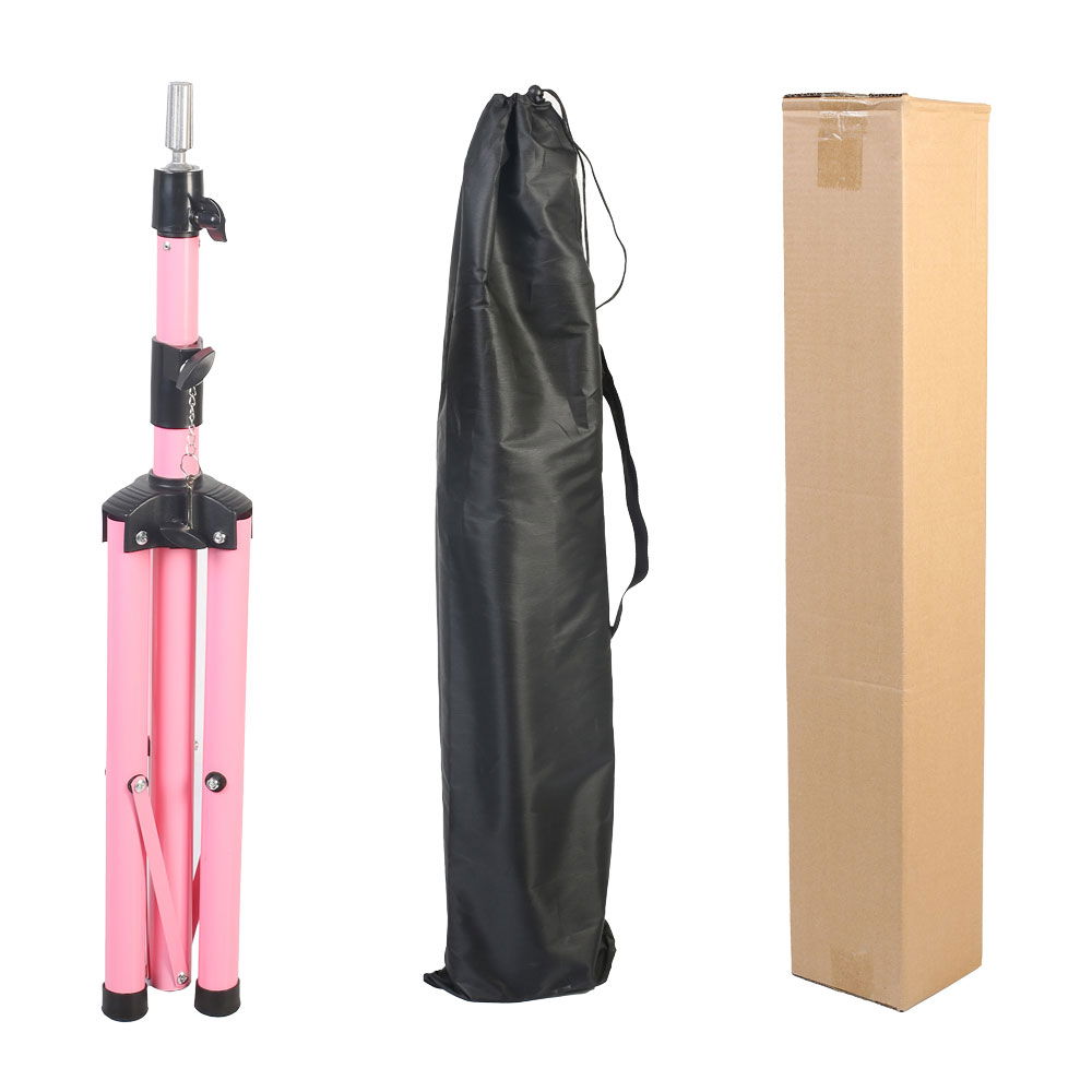 Metal Tripod / Pink + Carrying Case For Custom Hairdresser Training Manikin