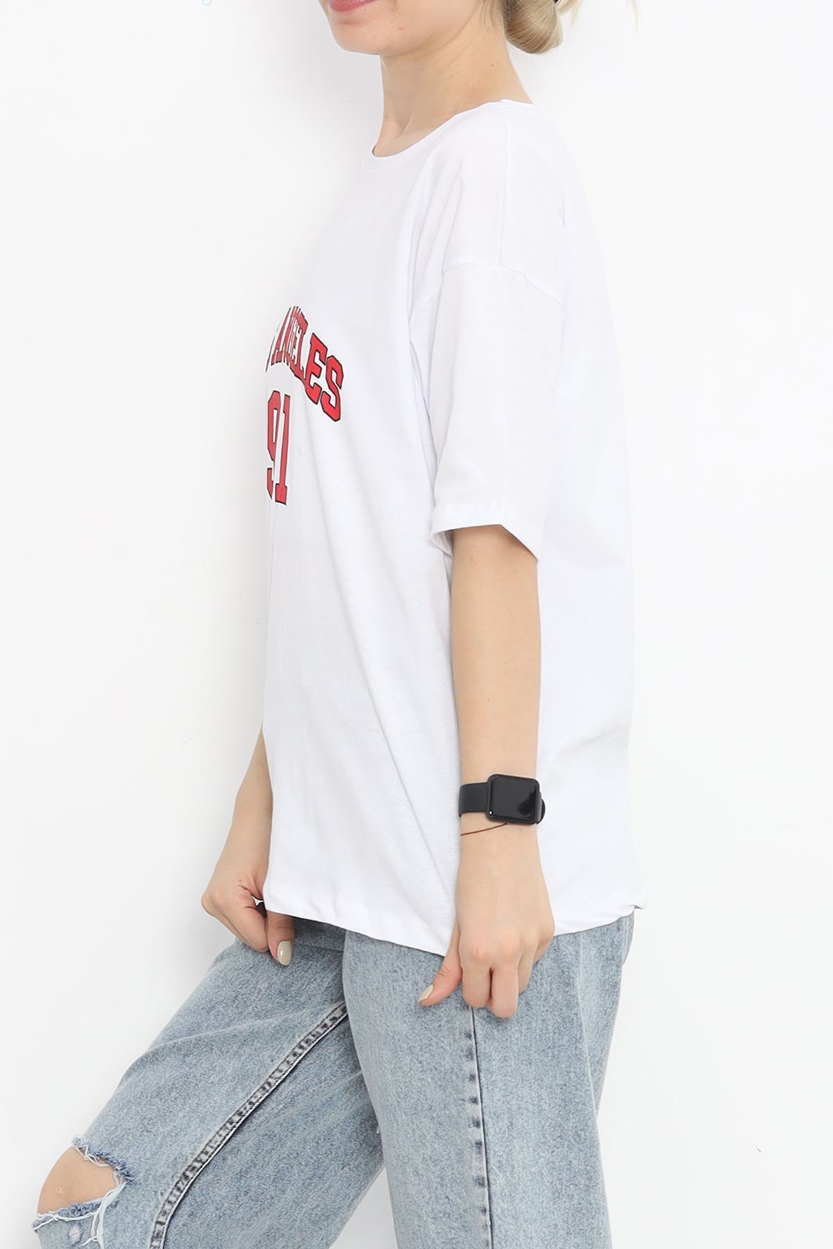 Printed Crew Neck T-Shirt White