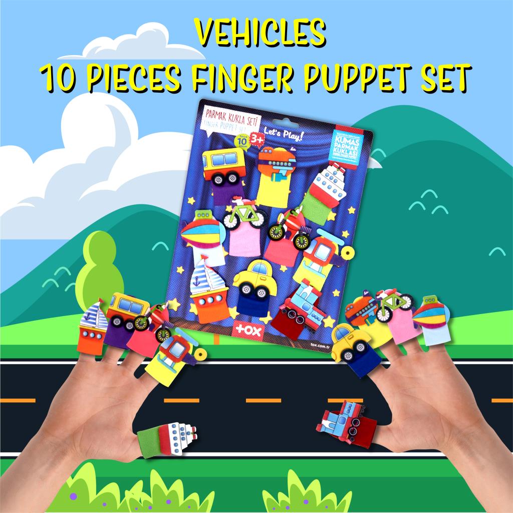 Vehicles 10 Piece Finger Puppet , Educational Toy