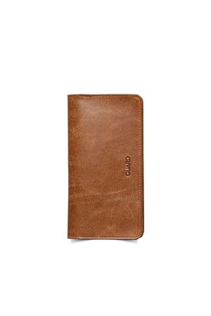 Men's/Women's Leather Portfolio Wallet with Phone Port - Tiguan Taba