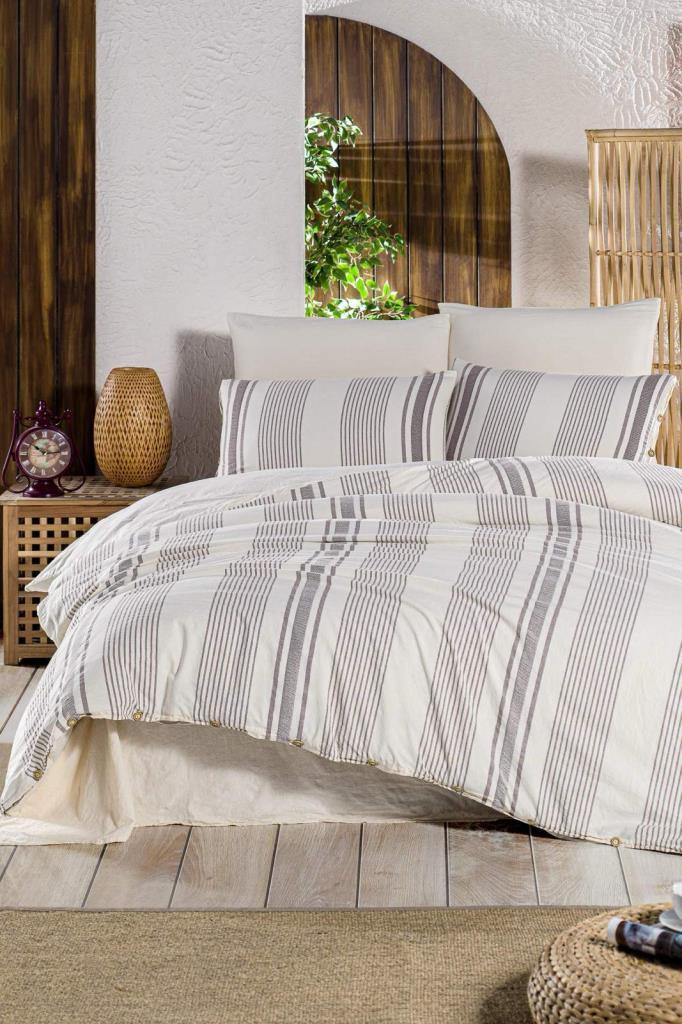 Organic Double Duvet Cover Set Line Basic